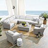 Modway Conway Sunbrella® Outdoor Patio Wicker Rattan 9-Piece Sectional Sofa Set in Light Gray Gray