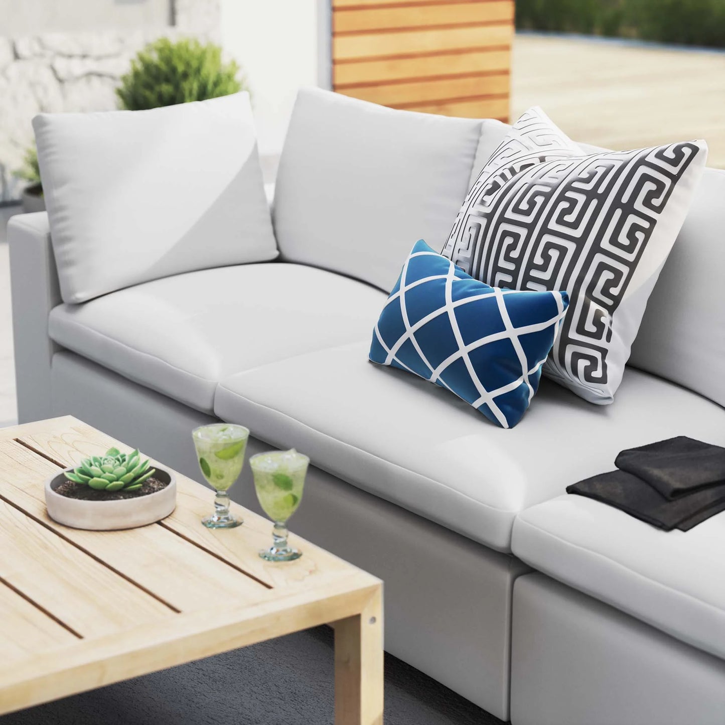 Modway Commix Sunbrella Outdoor Patio Sofa in White