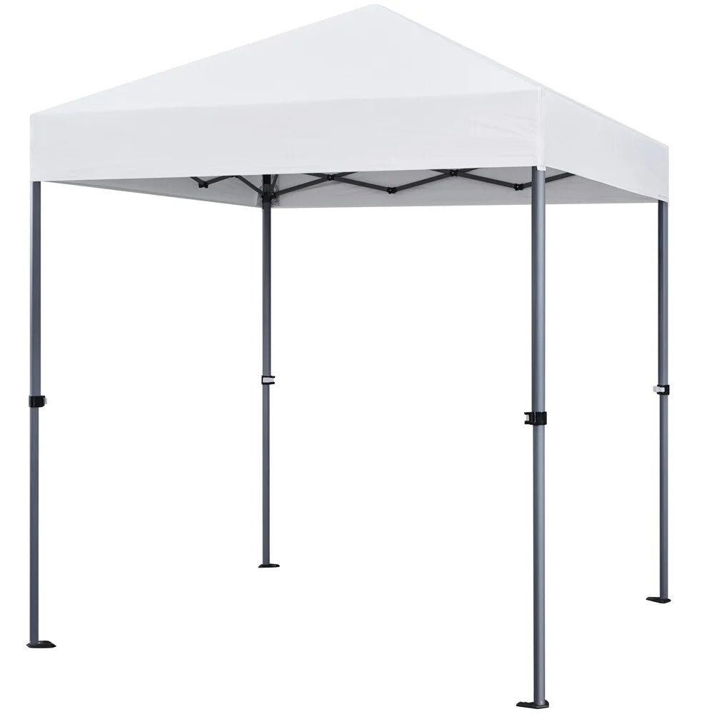 CHLET Pop-up Canopy Tent Integrated Wheels for Mobility, Waterpoof & Heavy Duty, Instant Sun Shelter with Carry Bag, Weight Bags for Outdoor Camping Beach Patio Parties,8x8,White