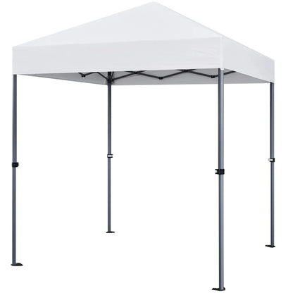 CHLET Pop-up Canopy Tent Integrated Wheels for Mobility, Waterpoof & Heavy Duty, Instant Sun Shelter with Carry Bag, Weight Bags for Outdoor Camping Beach Patio Parties,8x8,White