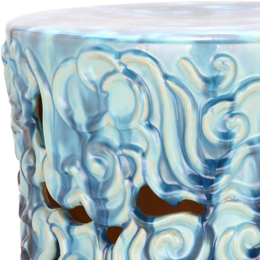 Safavieh Ocean Cloud Indoor/Outdoor Garden Patio Stool, Antique Blue