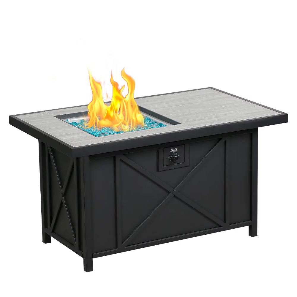 BALI OUTDOORS Propane Gas Fire Pit Table with Lid for Outside Backyard, Patio 50000 BTU 30 inch