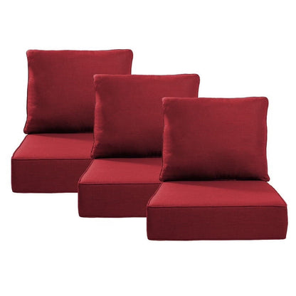 Terraloom 6 Inch Outdoor Cushions 24x24" - Water Resistant 2 Set Deep Seating Patio Chair Back& Seat Cushion for Wicker Rocking Swivel Chairs Loveseat Couch Sectional Sofa in Beige