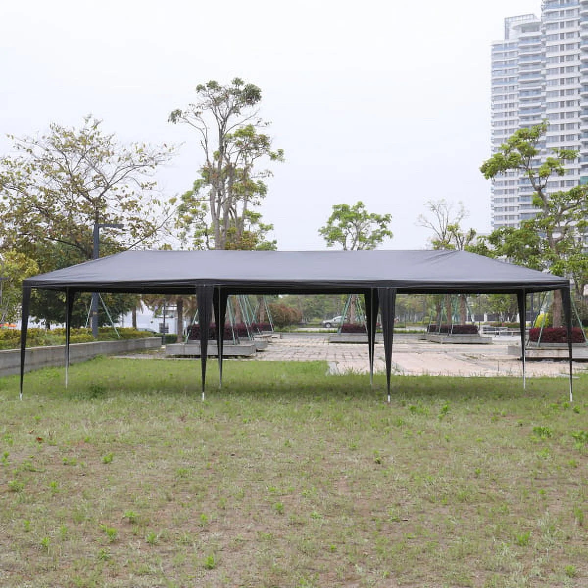 10'x30' Outdoor Party Tent with 8 Removable Sidewalls Waterproof Canopy Patio Wedding Gazebo, Black