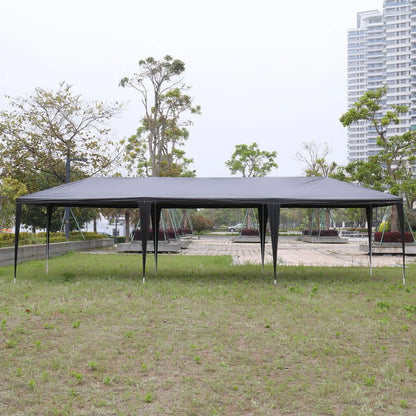 10'x30' Outdoor Party Tent with 8 Removable Sidewalls Waterproof Canopy Patio Wedding Gazebo, Black