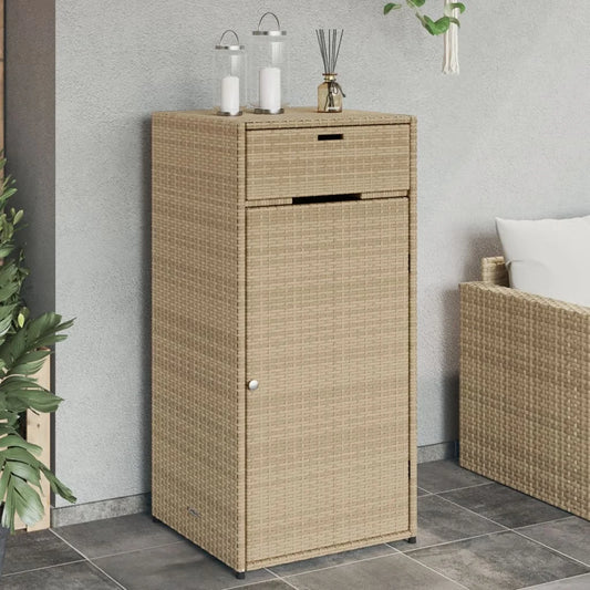 vidaXL Patio Storage Cabinet Tool Organizer Outdoor Furniture Poly Rattan