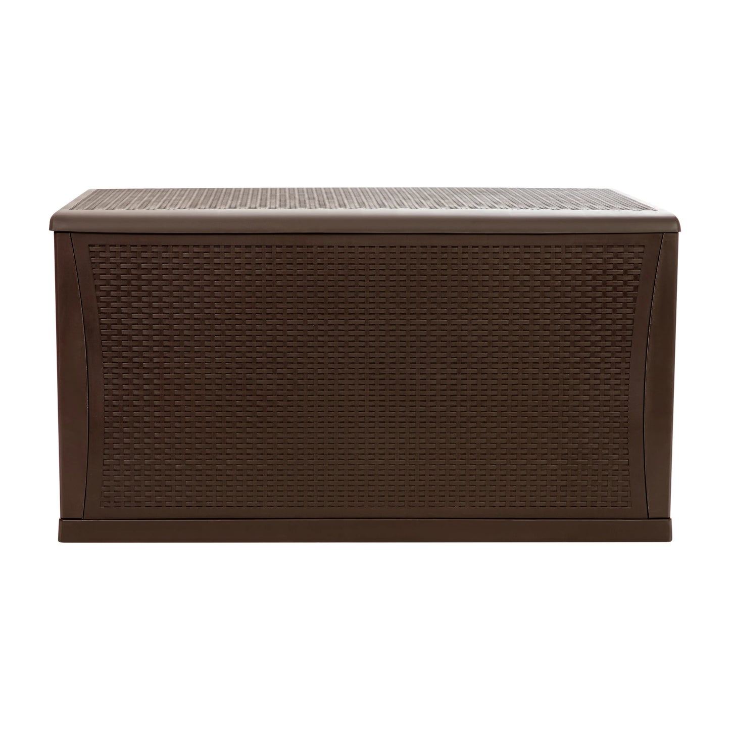 Merrick Lane Brown 120 Gallon Weather Resistant Outdoor Storage Box for Decks, Patios, Poolside and More