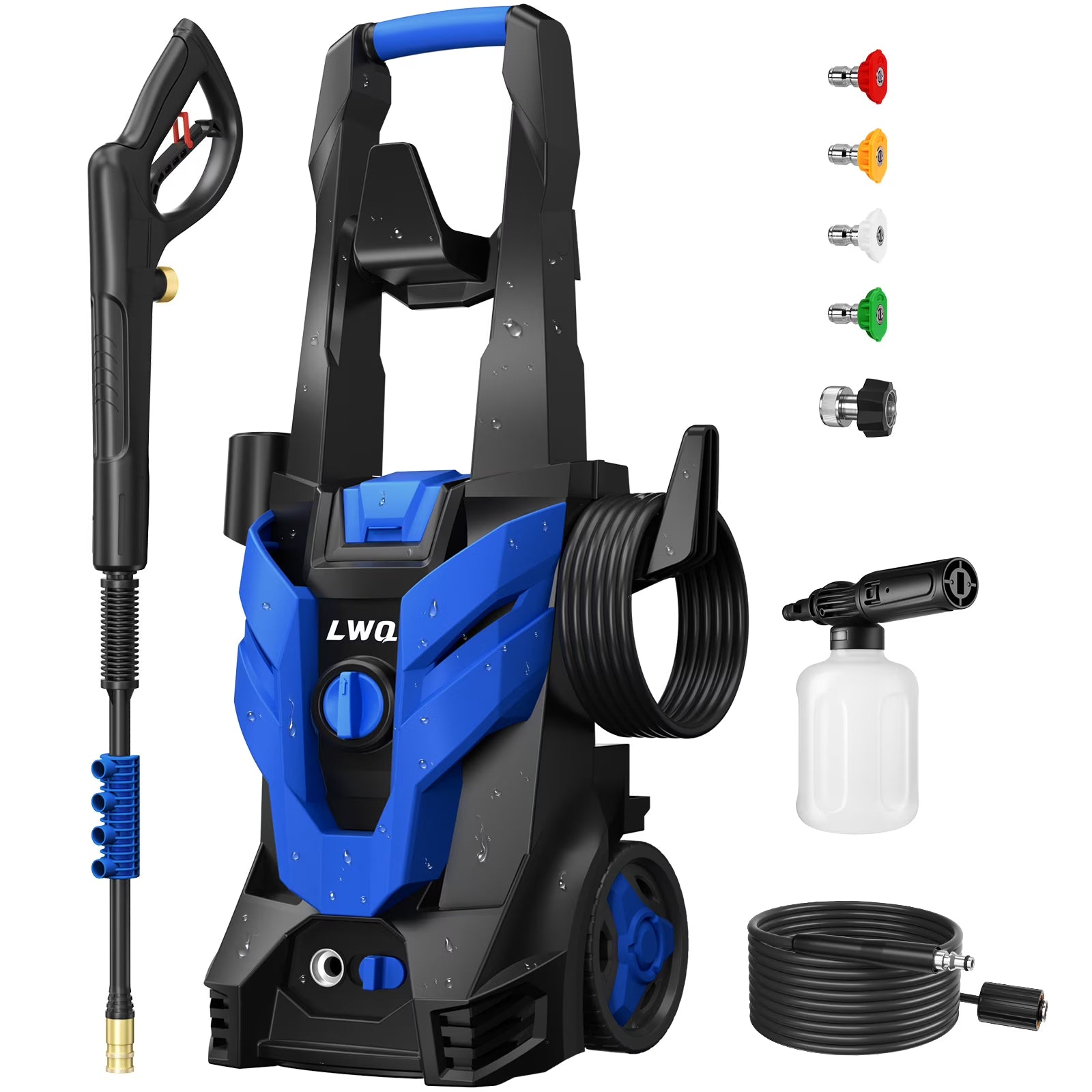 Electric Pressure Washer, 4200 PSI 2.5 GPM Power Washer with 2 Quick Connect Nozzles, High Pressure Cleaning Machine with Foam Cannon for Cars/Fences/Driveways/Patios/Home Cleaning