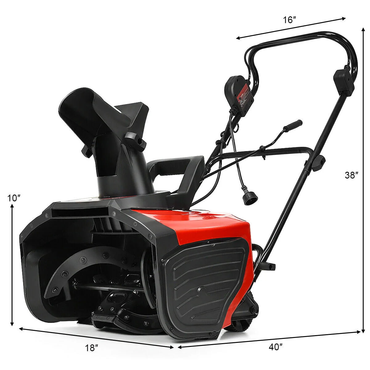 Gymax 18" 15 Amp Electric Snow Thrower Corded Snow Blower Driveway Patio