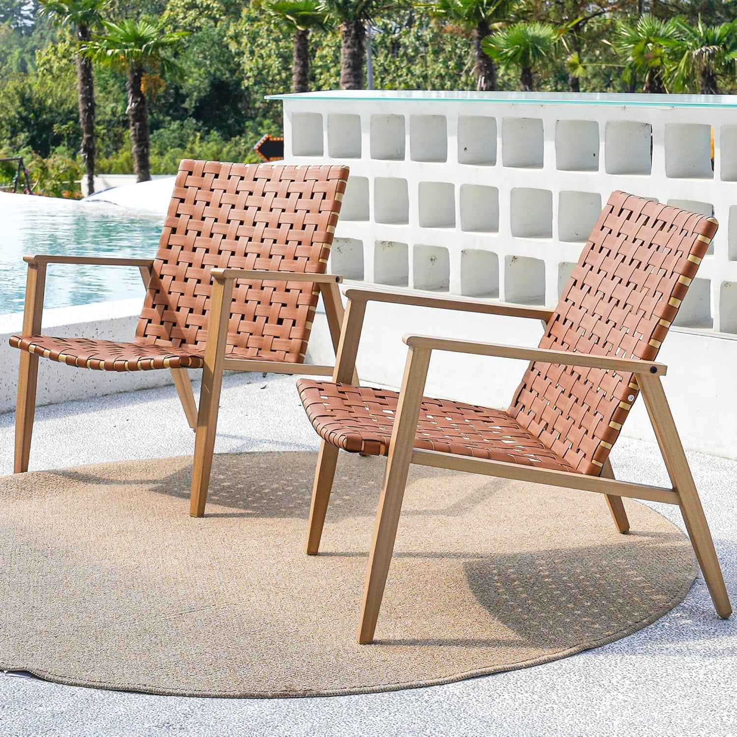 Outdoor Chairs Set of 2, Patio Bistro Set, Outdoor Furniture Set, Outdoor Conversation Chair Sets for Balcony Backyard Park Garden