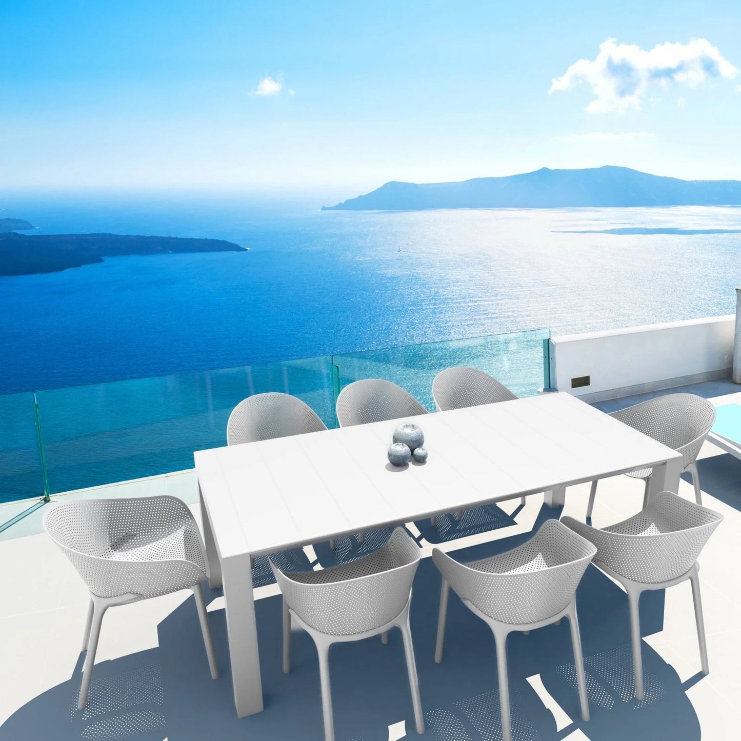 Compamia Vegas 70-86 in. Extendable Polypropylene Patio Dining Table