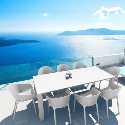 Compamia Vegas 70-86 in. Extendable Polypropylene Patio Dining Table