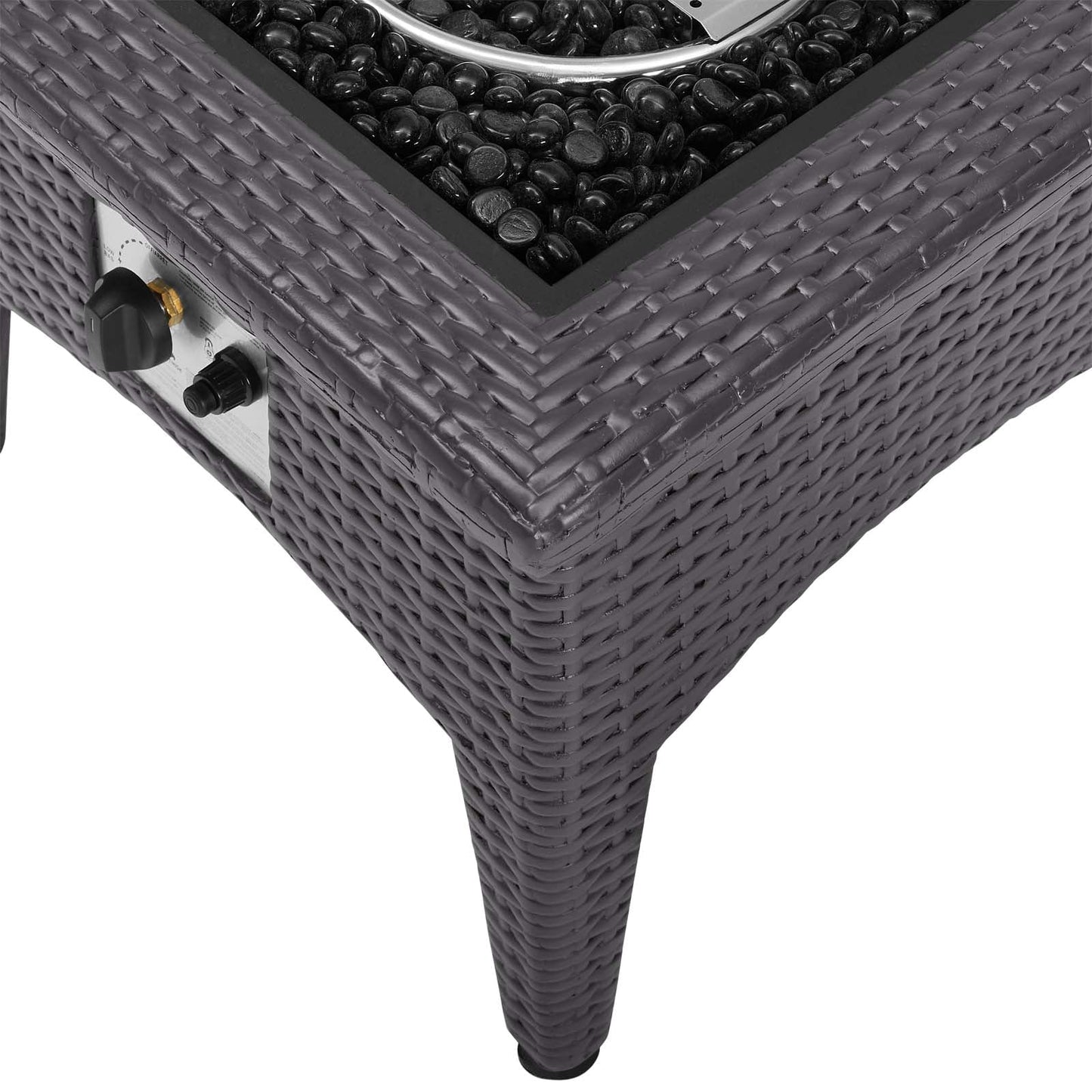 Modway Vivacity Outdoor Patio Fire Pit Table in Espresso