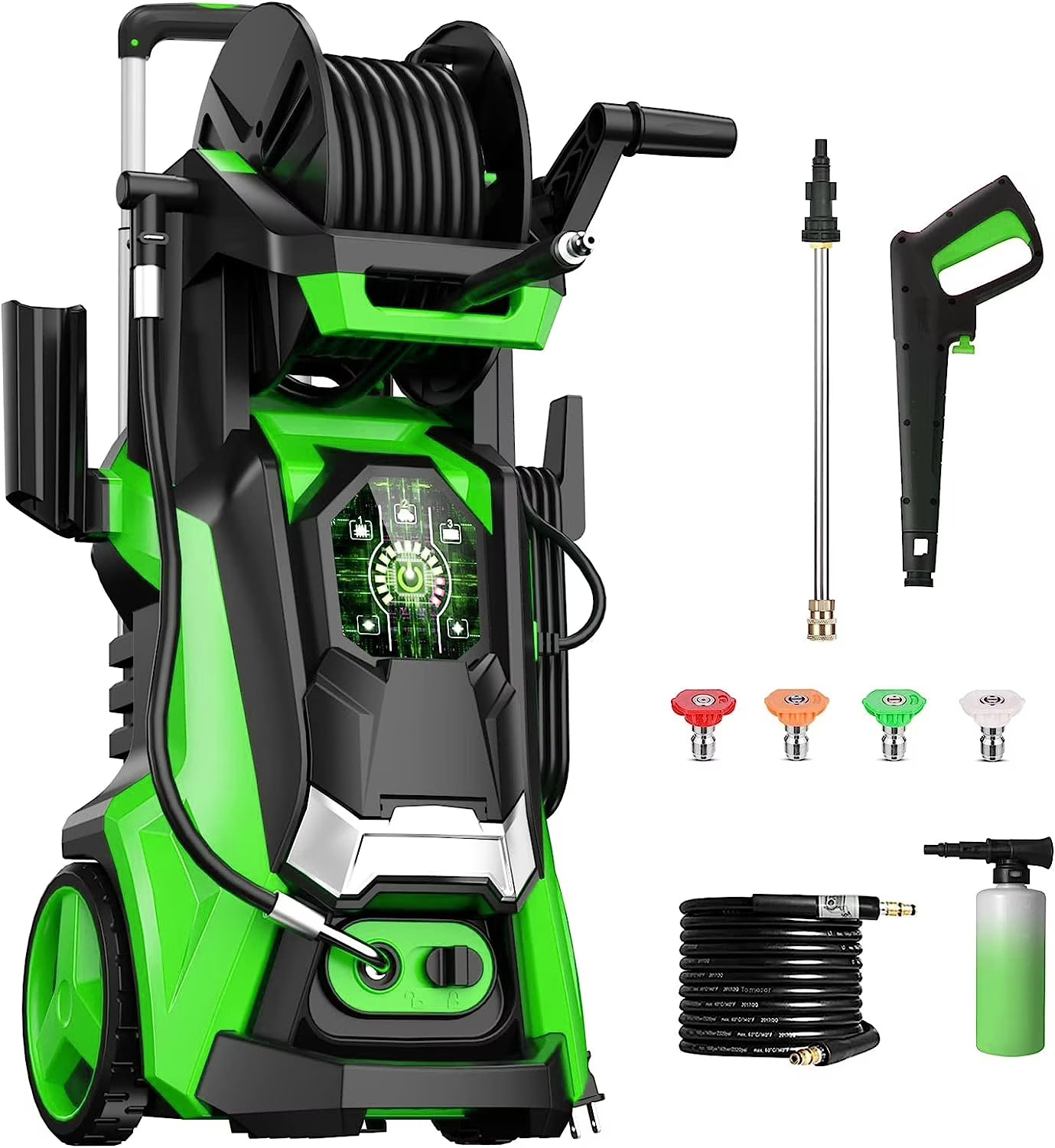 Ktaxon Electric Pressure Washer 3380 PSI Max 2 GPM Portable Power Washer with 4 Quick Connect Nozzles & Foam Cannon, for Cars, Driveways, Patios, Home and Floor Cleaning