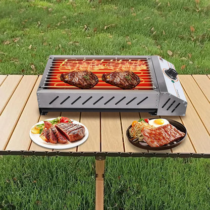 Portable BBQ Grill, Electric Tabletop Grill with Temperature Control for Outdoor Picnic, Garden, Patio, Camping, Travel, RV