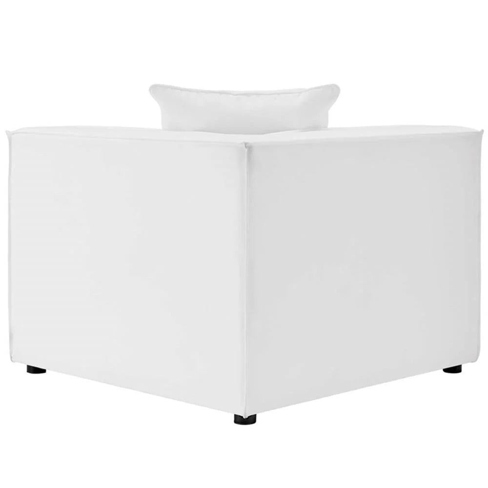 Pemberly Row Fabric Upholstered Outdoor Patio Loveseat in White
