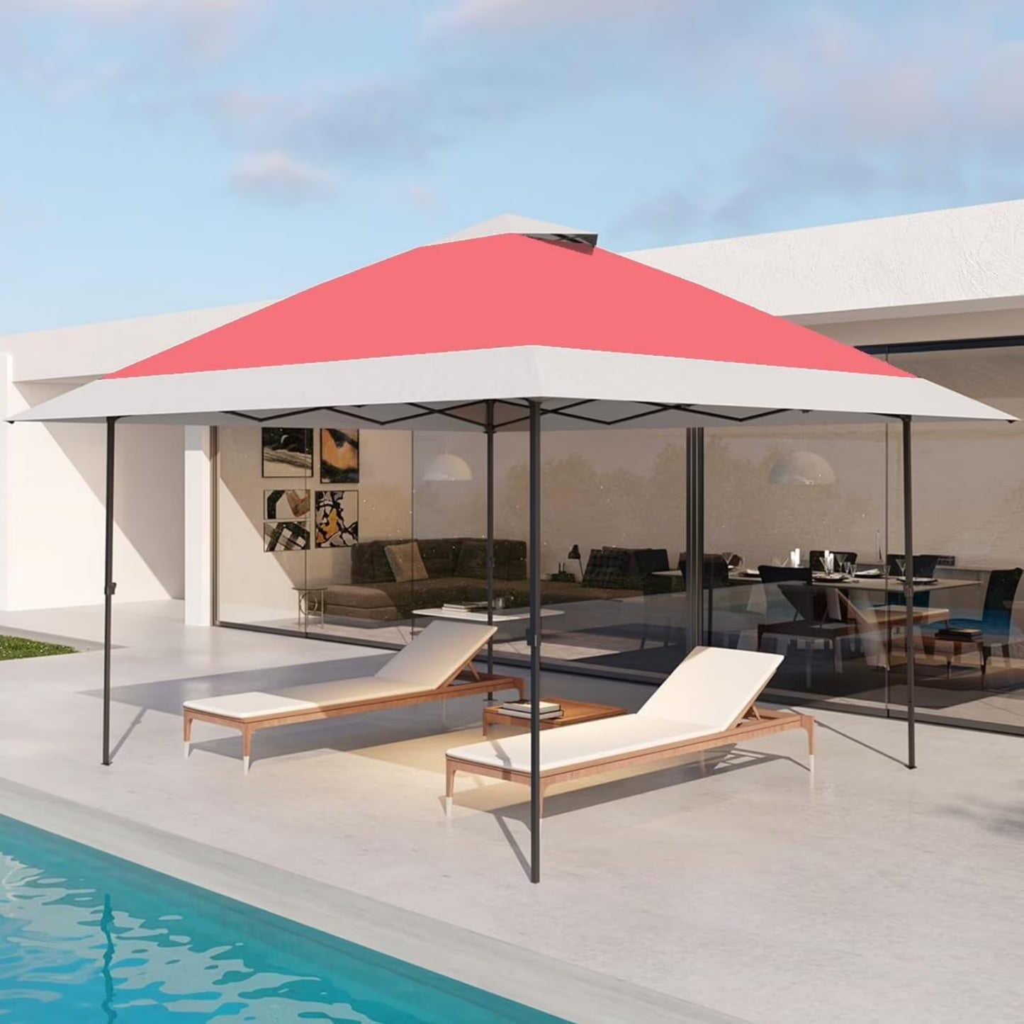Pinypikaka 12x12ft Pop-Up Instant Gazebo Tent, Double Roof Patio Gazebo Portable Sun Shelter Outdoor Canopy Tent for Deck Backyard Garden Patio Lawns