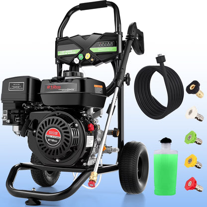4200PSI Pressure Washer 4.0GPM Gas Power Washer 212CC Gas Powered Washing Machine Commercial High Pressure Washer with 25ft Hose&5 Nozzles for Patio Garden Yard Vehicle,EPA/CARB/ETL