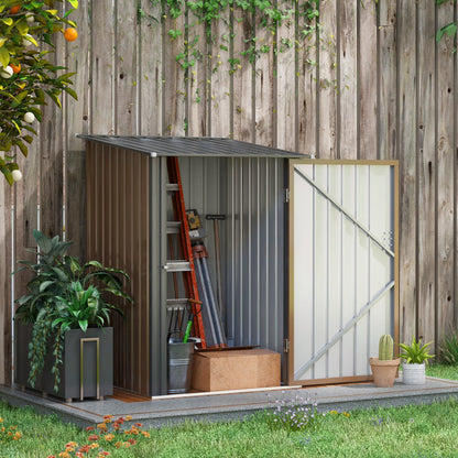 Outsunny 4.6' x 9' Metal Outdoor Storage Shed, Garden Utility Tool House with Double Lockable Doors for Backyard, Patio, Lawn, Garage, White