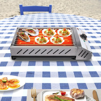 Portable BBQ Grill, Electric Tabletop Grill with Temperature Control for Outdoor Picnic, Garden, Patio, Camping, Travel, RV
