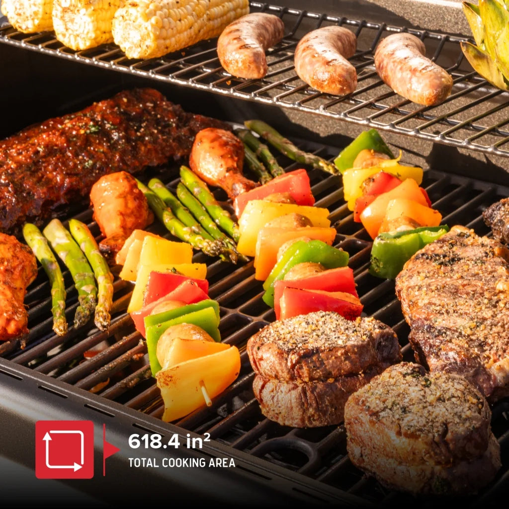 Nexgrill 3-Burner Propane Gas Grill with Side Tables, 27,000BTUs, Stainless Steel Lid, Spacious 429 SQ. In. Cooking Space, BBQ Grill for Outdoor Cooking, Patios, Parties, and More - 720-1012