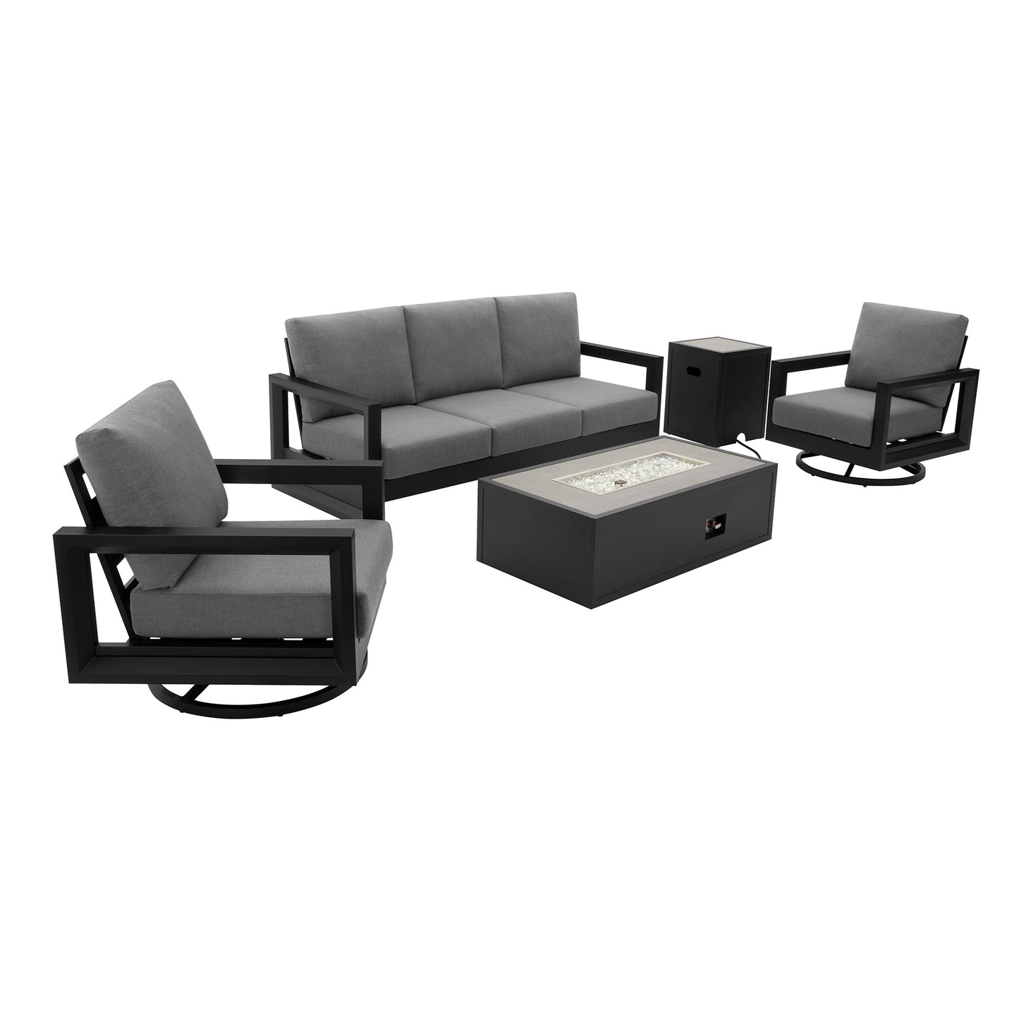 Henredon Trego 5-piece Fire Outdoor Patio Seating Set