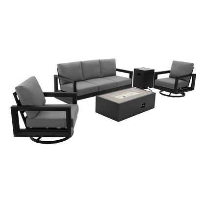Henredon Trego 5-piece Fire Outdoor Patio Seating Set