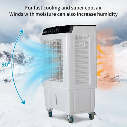Evaporative Air Cooler, 2353CFM Portable Cooling Fan w/Humidifier, Indoor Outdoor Swamp Cooler for Home Patio, 7.9GAL Water Tank, 4 Ice Packs, 3 Speeds, 90?Swing