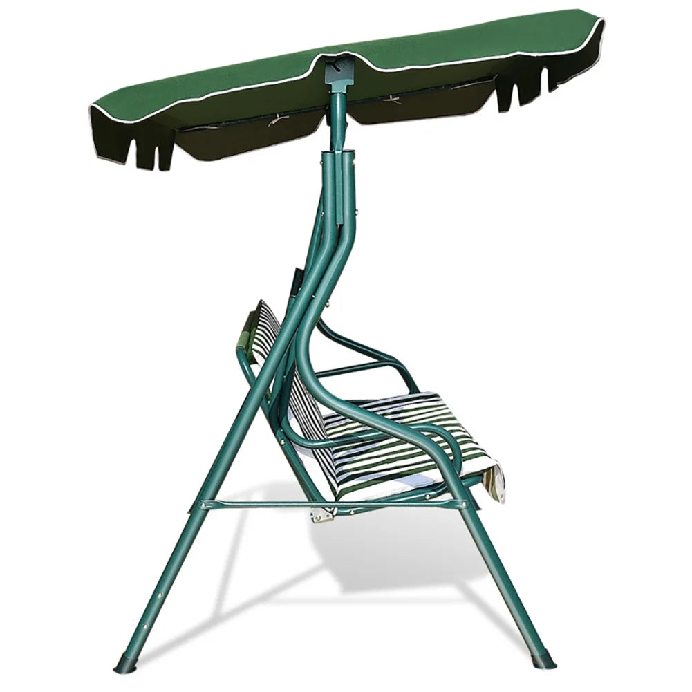 GVN Steel Porch Swing Hanging Bench Patio Canopy Porch Swings, Black