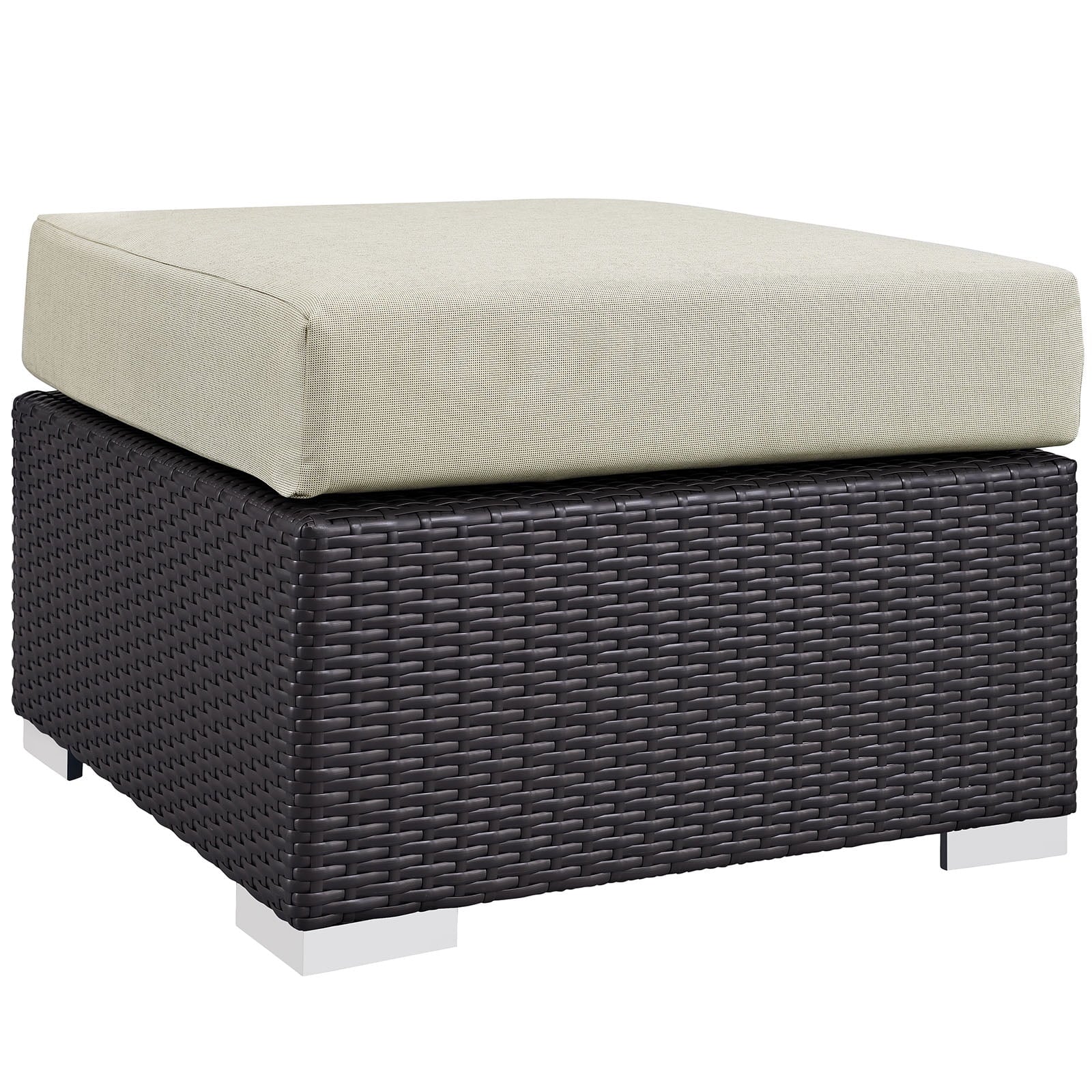 Modway Convene 6 Piece Outdoor Patio Sectional Set in Espresso Beige