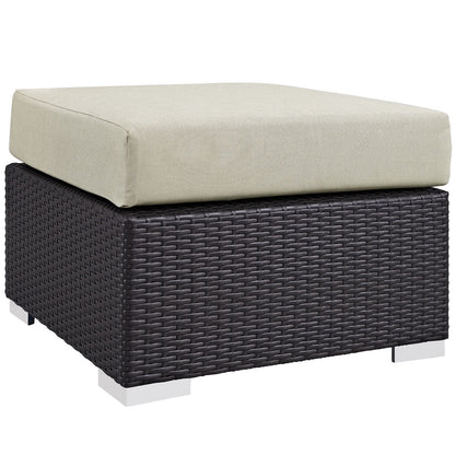 Modway Convene 6 Piece Outdoor Patio Sectional Set in Espresso Beige