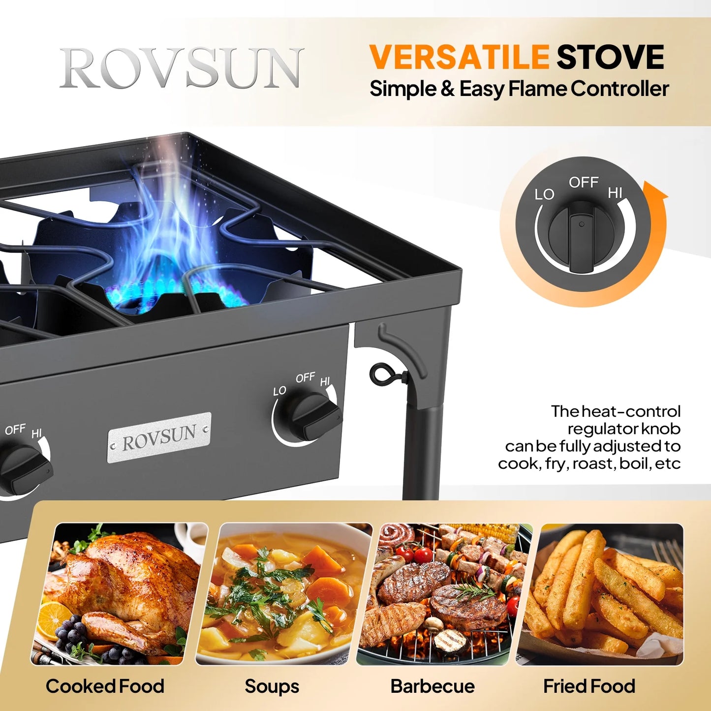 VINGLI 3 Burner High Pressure Outdoor Camping Burner, 225,000 BTU Propane Gas Stove with CSA Listed Regulator, Picnic Cooker Perfect for Home Brewing Maple Syrup Patio Turkey Frying Canning