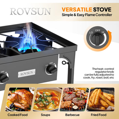 VINGLI 3 Burner High Pressure Outdoor Camping Burner, 225,000 BTU Propane Gas Stove with CSA Listed Regulator, Picnic Cooker Perfect for Home Brewing Maple Syrup Patio Turkey Frying Canning