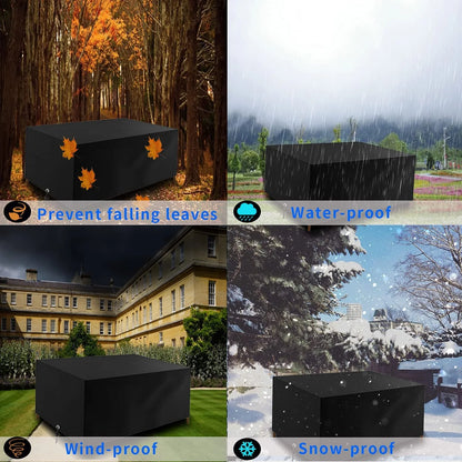 Patio Furniture Covers Waterproof,71 x 47 x 30 inch outdoor furniture cover waterproof,Dinosam Durable Outdoor Furniture Covers with 4 Windproof Buckles,Black Patio Table Cover Fits for 8-10 Seats