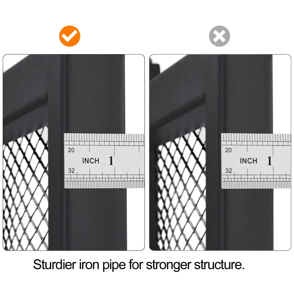 SmileMart Metal Fireplace Log Holder Firewood Rack Storage for the Patio, Garden, Yard or Indoors, Black