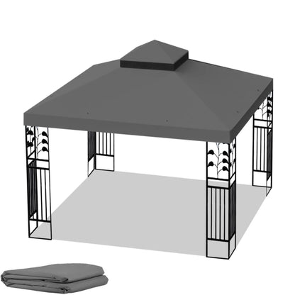 10x10 Ft Outdoor Patio Replacement Canopy Double Tiered Gazebo Tent Roof Top Cover Only Frame Not Include UV Protection Fade Resistant