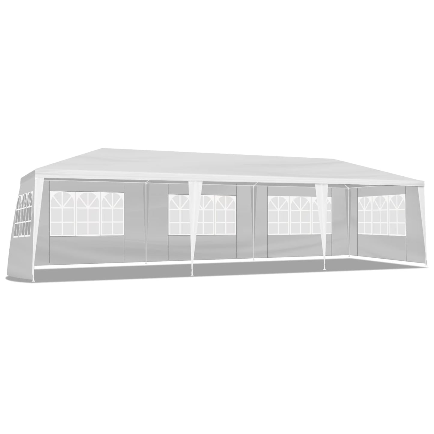 10'x30' Canopy Tent, Canopy Party Tent with 8 Removable Sidewalls,Waterproof Gazebo Tent for Patio/Outdoor/Wedding Parties and Events, White