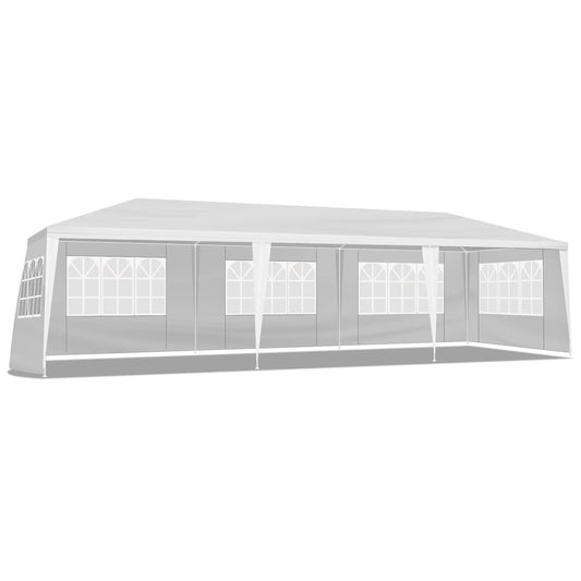 10'x30' Canopy Tent, Canopy Party Tent with 8 Removable Sidewalls,Waterproof Gazebo Tent for Patio/Outdoor/Wedding Parties and Events, White