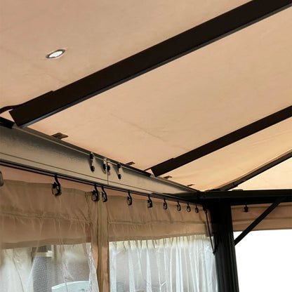 Garden Winds Replacement Canopy Top Cover Compatible with The Grand Patio 10x13 Gazebo - Riplock 350 - Slate Gray