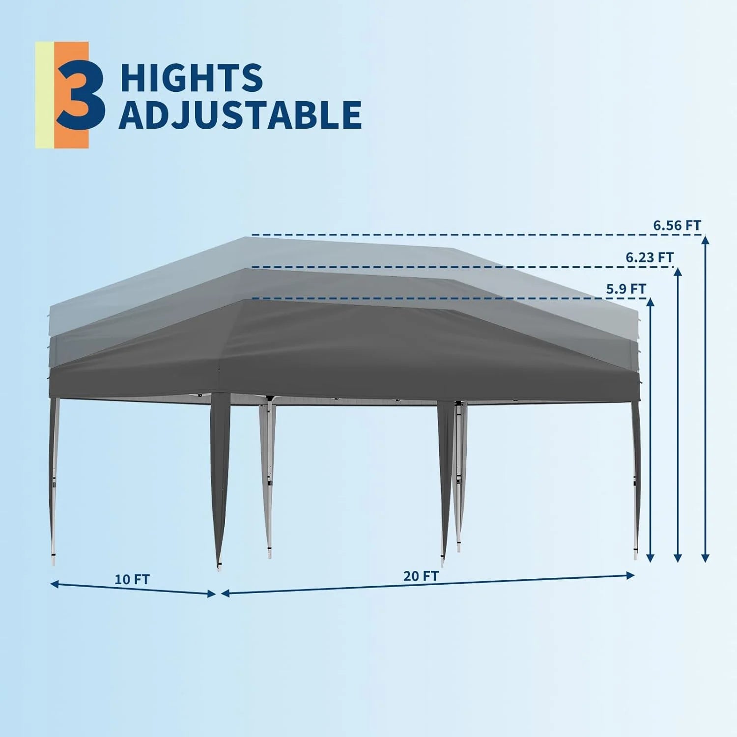 10'x 20' Pop up Canopy Tent,inst antEasy Setup Commercial Canopy Tent with 2Pcs Sidewalls, 12 Stakes & 6 Sandbags, Portable Outdoor Tent for Farmers' Market, Wedding, Patio, Party, Event