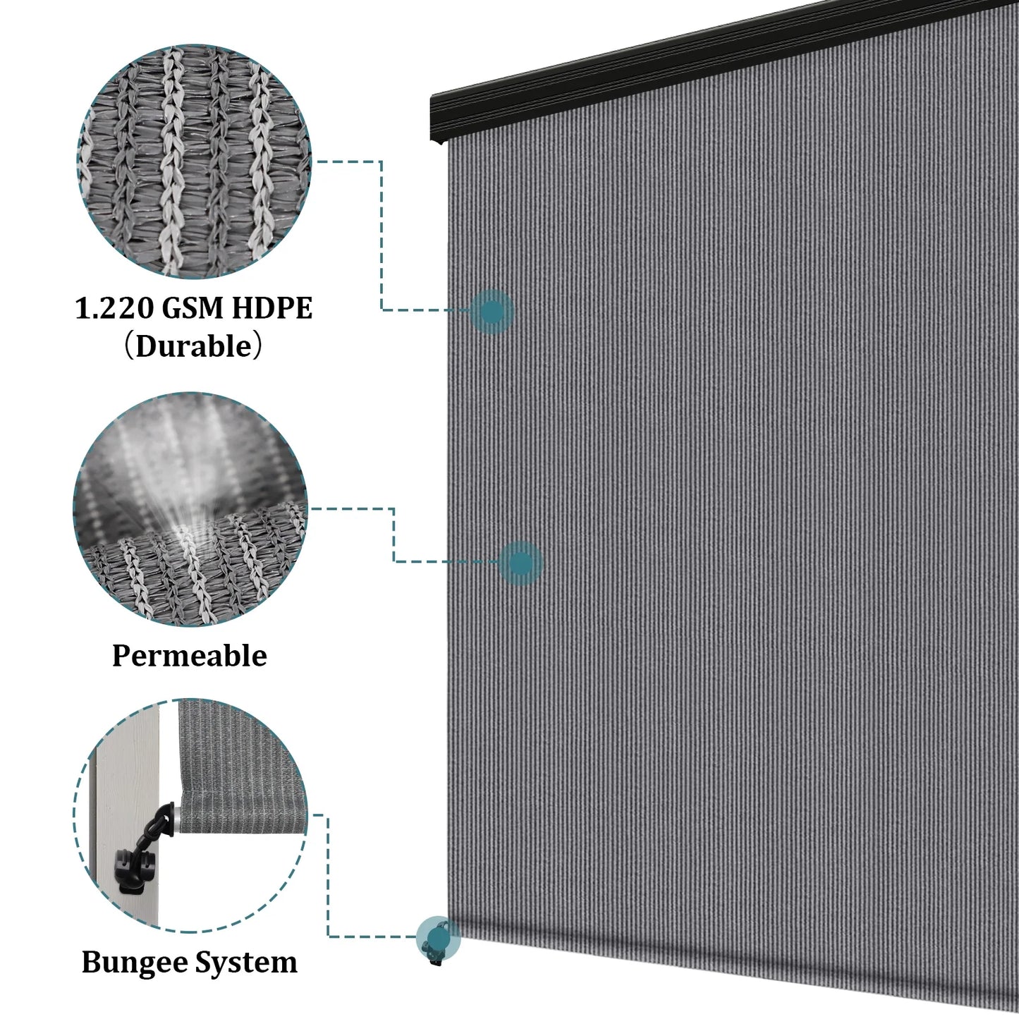 Shade& Beyond Premium Outdoor Roller Shade, Patio Roll Up Blinds with Valance, 6X6FT, Mocha