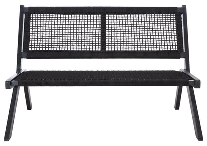 SAFAVIEH Kobina Outdoor Patio, Bench, Black