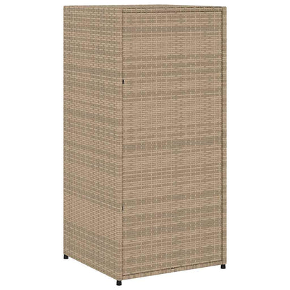 vidaXL Patio Storage Cabinet, PE Rattan Beige, 21.70 x 21.70 x 43.70 in