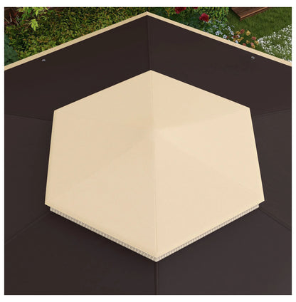 SAZYY 13x13 Pop Up Gazebo Hexagonal Canopy with Mesh Netting for Outdoor Events, Patio Garden Wedding Party Shelter