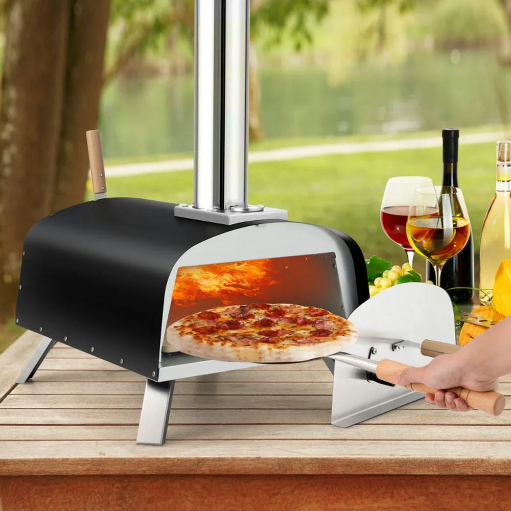 Topcobe Portable Multi-Fuel Pizza Oven with Pizza Stone and Pizza Peel, Cooking Space for Backyard, Patio and Parties