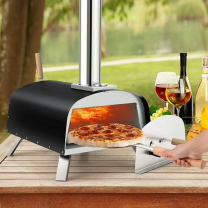 Topcobe Portable Multi-Fuel Pizza Oven with Pizza Stone and Pizza Peel, Cooking Space for Backyard, Patio and Parties