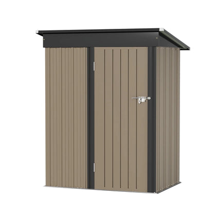 Devoko 5×3 ft.Patio Metal Shed, Lockable Garden Shed for Outdoor Backyard Patio Storage