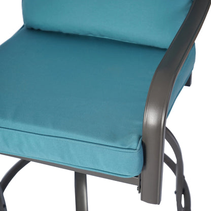 Kozyard Isabella High Swivel Bar Stools/Chair Set for Home Patio, Back Yard, Cafes, Bistro, Restaurants and Chic Bars (Aqua)