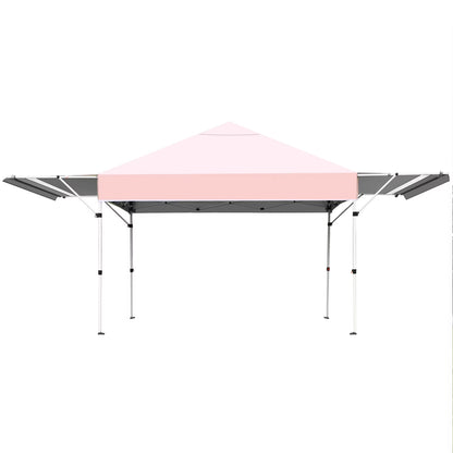 Patiojoy 10x17ft Pop up Canopy 3 Height Adjustment Folding Tent with Roller Bag White