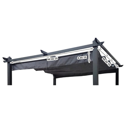 Outdoor Patio Pergola Replacement Canopy Top Cover Gazebo Replacement Shade Cover (Gray-for 10x10 Ft Pergola Frame)